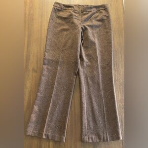 Brown Flecked Apostrophe Rosa Size 14 Bootcut Lined Trousers Wool Blend